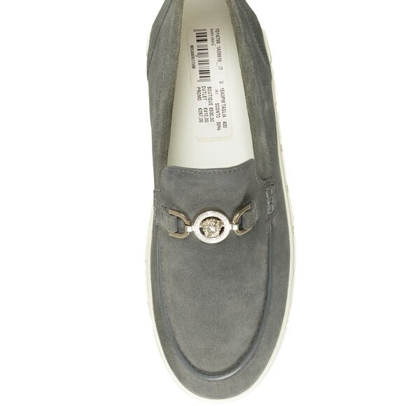 Versace Men\'s Suede Leather Silver Medusa Loafers Slip On Shoes US 12 IT 45 main image 7